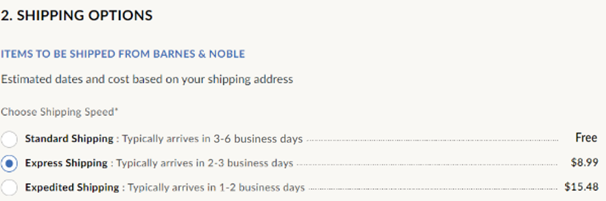 Delivery Expectations – Barnes & Noble