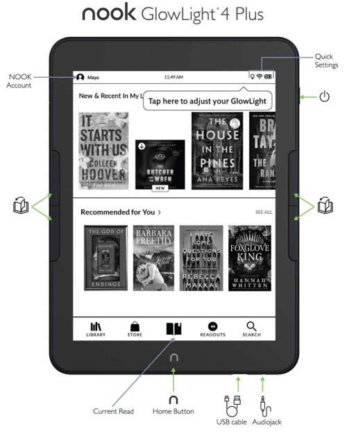 Kindle Paperwhite vs B&N Nook Glowlight 4 Plus 2023 edition